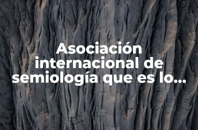 Asociación Internacional de Semiología que es Lo que Hace