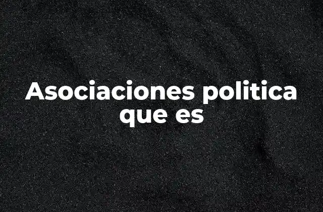 Asociaciones Politica que es