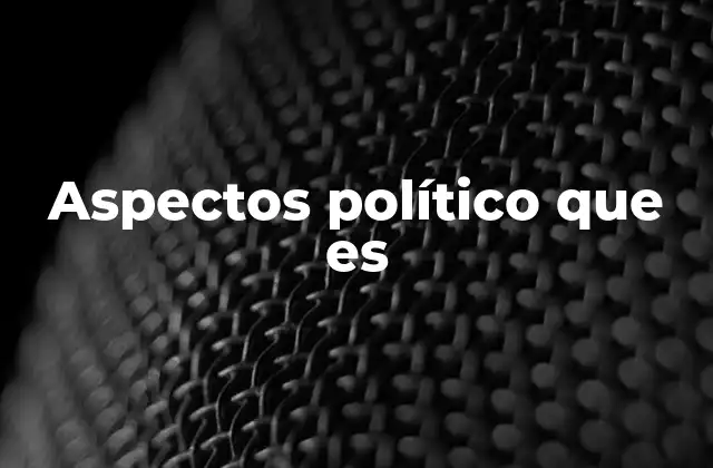 Aspectos Político que es