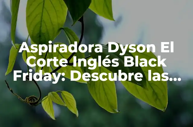 Aspiradora Dyson el Corte Inglés Black Friday: Descubre las Mejores Ofertas