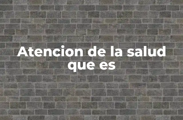 Atencion de la Salud que es