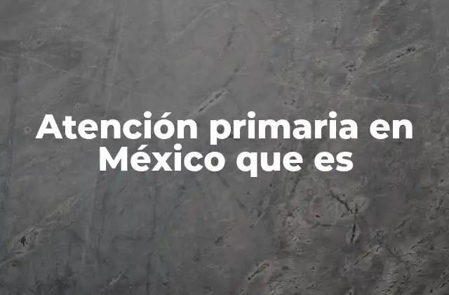 Atención Primaria en México que es