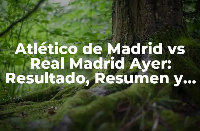 Atlético de Madrid Vs Real Madrid Ayer: Resultado, Resumen y Análisis Del Partido