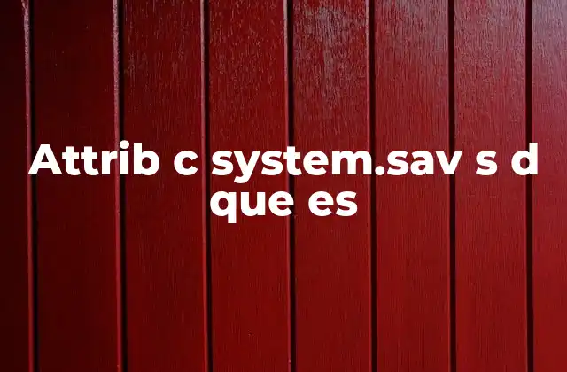 Attrib C System.sav S D que es