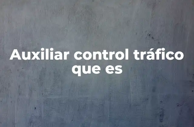Auxiliar Control Tráfico que es