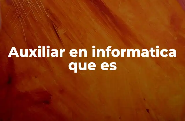 Auxiliar en Informatica que es