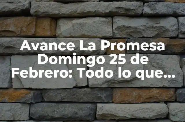 Avance la Promesa Domingo 25 de Febrero: Todo Lo que Necesitas Saber