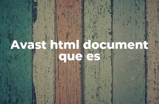 Avast Html Document que es