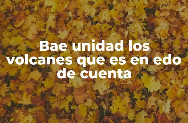 Bae Unidad los Volcanes que es en Edo de Cuenta