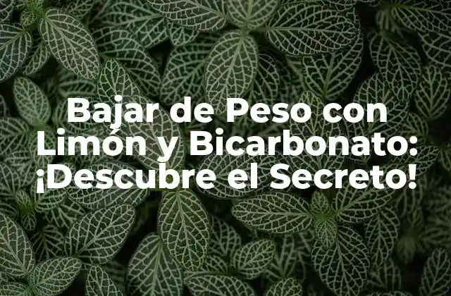 Bajar de Peso con Limón y Bicarbonato: ¡descubre el Secreto!