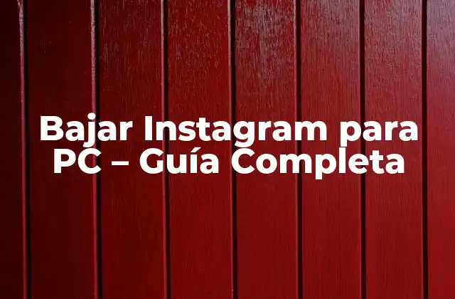 Bajar Instagram para Pc – Guía Completa
