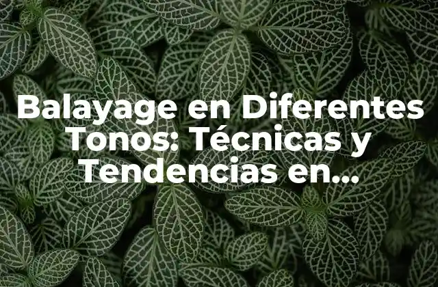 Balayage en Diferentes Tonos: Técnicas y Tendencias en Coloración de Cabello