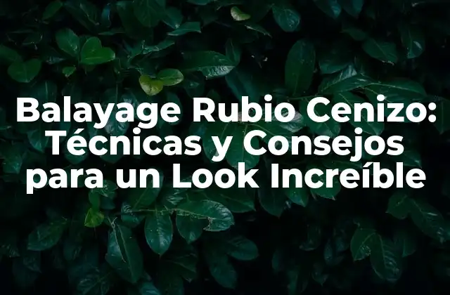 Balayage Rubio Cenizo: Técnicas y Consejos para un Look Increíble