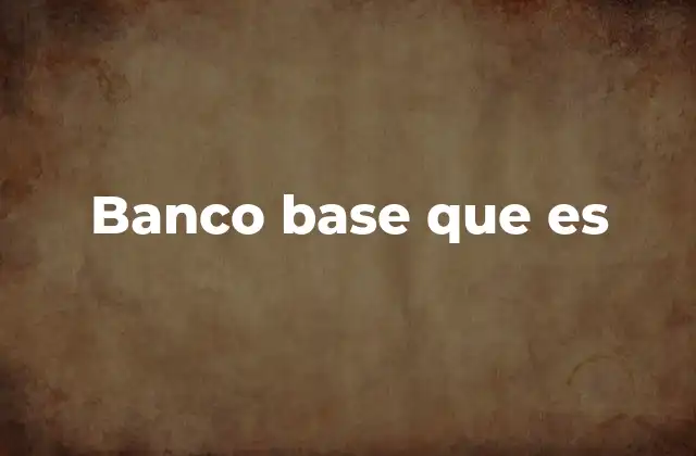 Banco Base que es