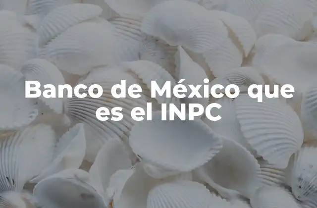 Banco de México que es el Inpc