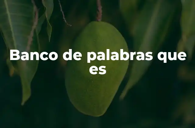 Banco de Palabras que es