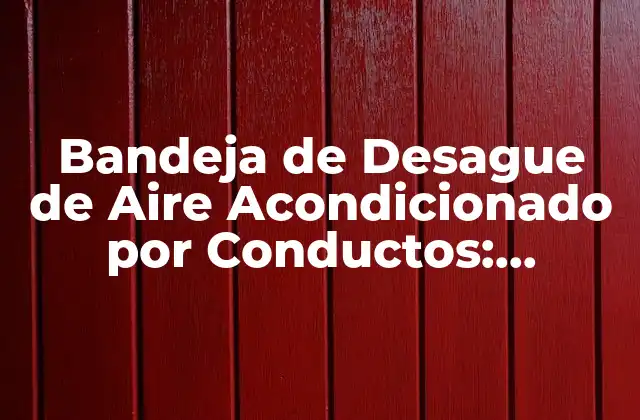 Bandeja de Desague de Aire Acondicionado por Conductos: Solución Eficiente para Eliminar Condensados