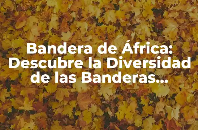 Bandera de África: Descubre la Diversidad de las Banderas Africanas