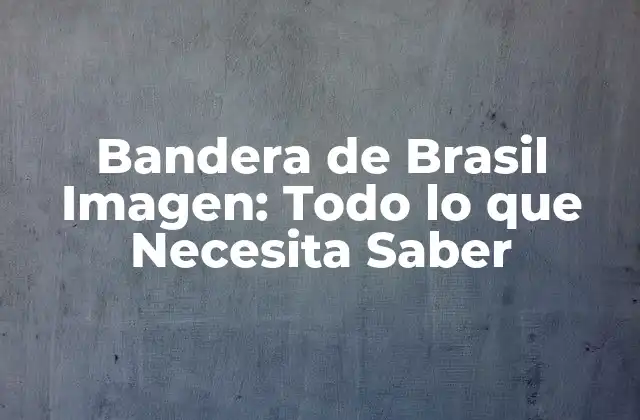 Bandera de Brasil Imagen: Todo Lo que Necesita Saber