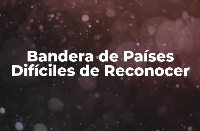 ¿Cuáles son las Características de una Bandera Difícil de Reconocer?