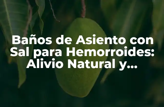 Baños de Asiento con Sal para Hemorroides: Alivio Natural y Efectivo