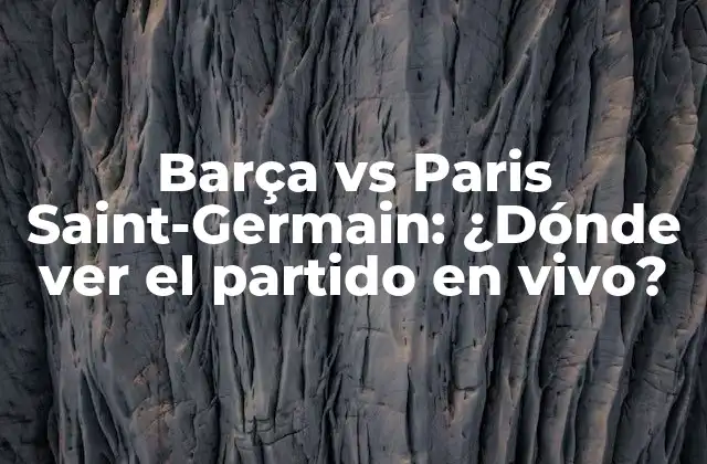 Barça Vs Paris Saint-germain: ¿dónde Ver el Partido en Vivo? 2 Historia del partido Barça vs Paris Saint-Germain