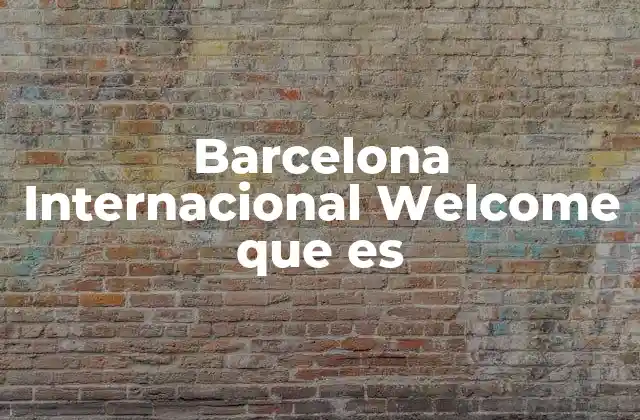 Barcelona Internacional Welcome que es