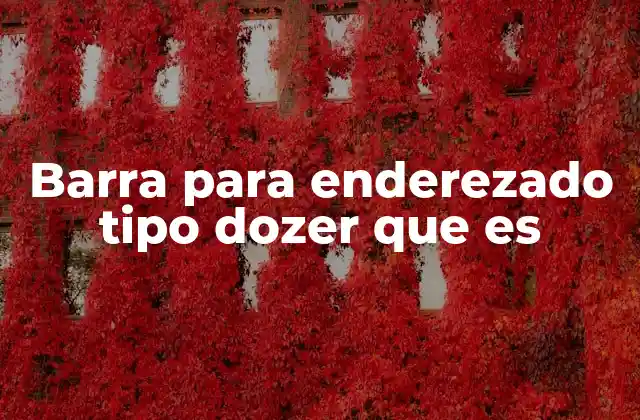 Barra para Enderezado Tipo Dozer que es