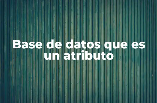 Base de Datos que es un Atributo
