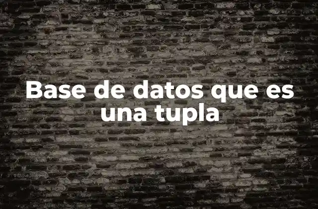 Base de Datos que es una Tupla