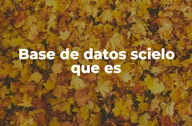 Base de Datos Scielo que es