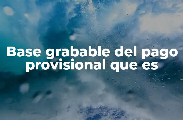 Base Grabable Del Pago Provisional que es