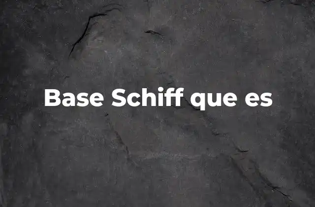 Base Schiff que es