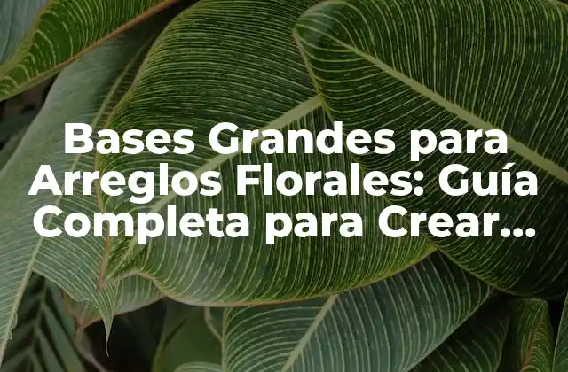 Bases Grandes para Arreglos Florales: Guía Completa para Crear Diseños Impresionantes