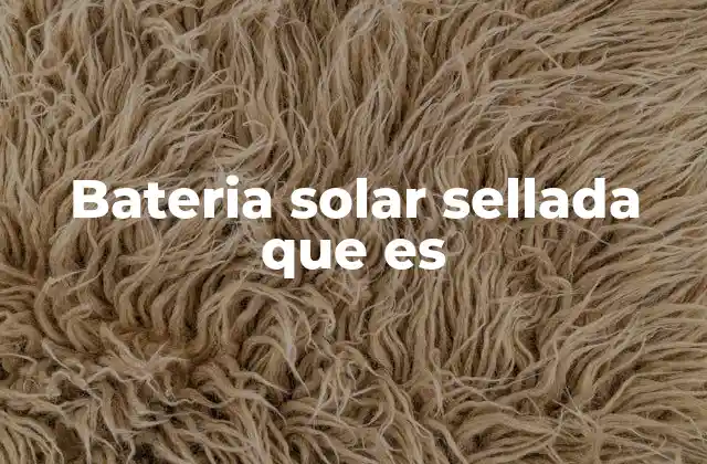 Bateria Solar Sellada que es