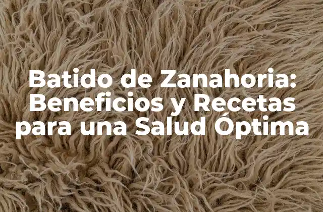 Batido de Zanahoria: Beneficios y Recetas para una Salud Óptima