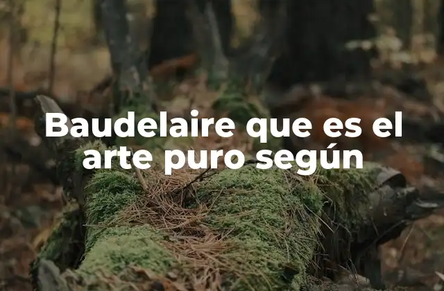 Baudelaire que es el Arte Puro según