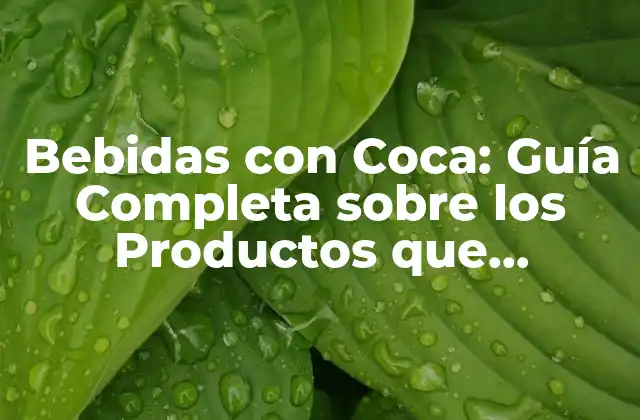 Bebidas con Coca: Guía Completa sobre los Productos que Contienen Esta Sustancia