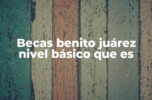 Becas Benito Juárez Nivel Básico que es