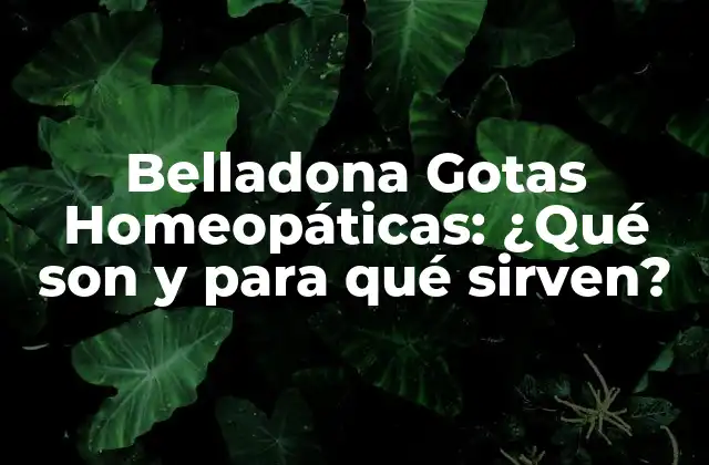 Belladona Gotas Homeopáticas: ¿qué Son y para Qué Sirven?