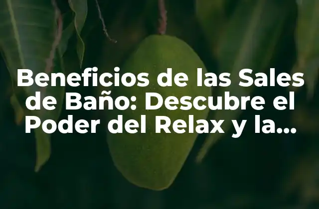 Beneficios de las Sales de Baño: Descubre el Poder Del Relax y la Salud
