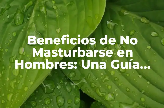 Beneficios de No Masturbarse en Hombres: una Guía Completa 2 Mejora de la Salud Física