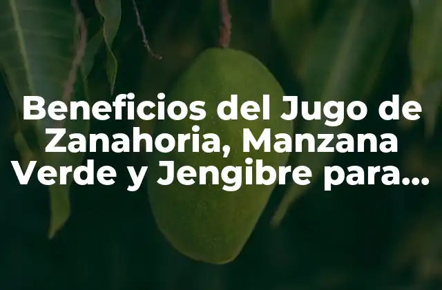 Beneficios Del Jugo de Zanahoria, Manzana Verde y Jengibre para la Salud