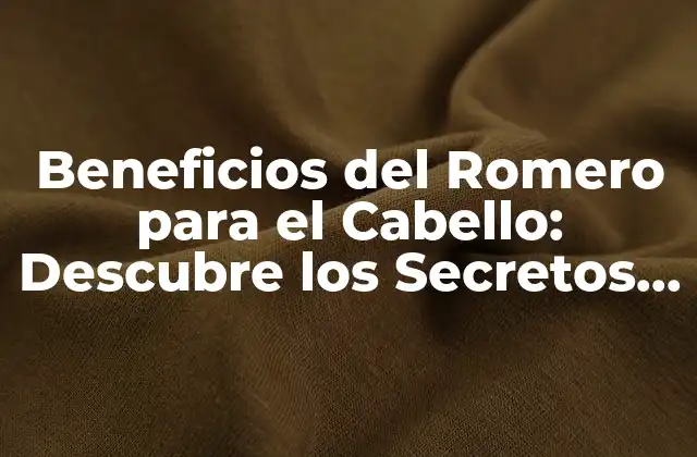 Beneficios Del Romero para el Cabello: Descubre los Secretos de un Cabello Sano