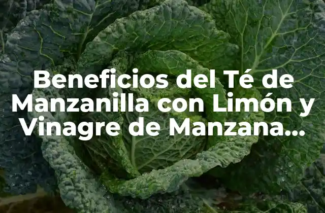 Beneficios Del Té de Manzanilla con Limón y Vinagre de Manzana para la Salud