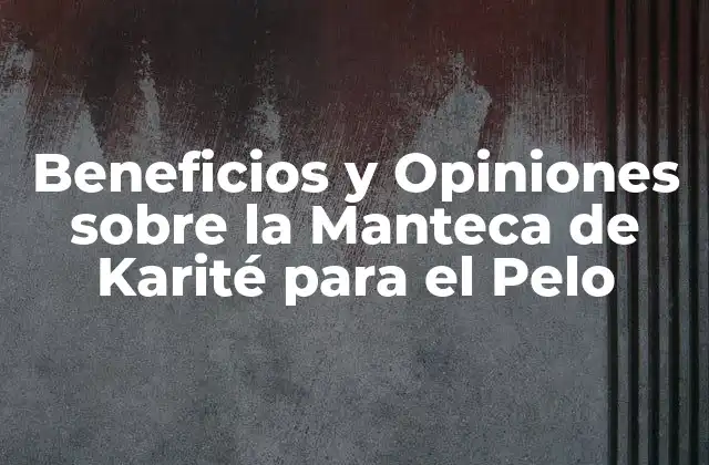 Beneficios y Opiniones sobre la Manteca de Karité para el Pelo