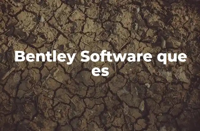 Bentley Software que es