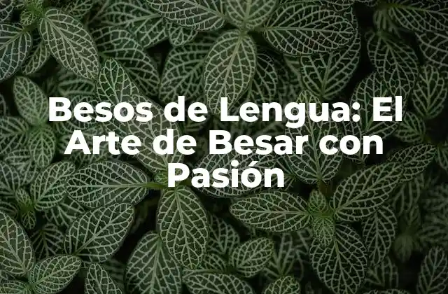 Besos de Lengua: el Arte de Besar con Pasión