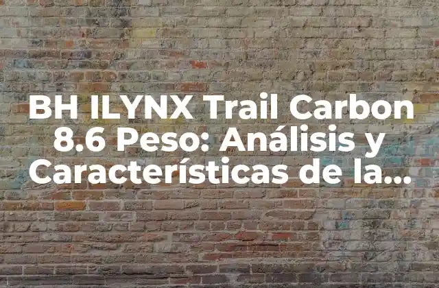 Bh Ilynx Trail Carbon 8.6 Peso: Análisis y Características de la Bicicleta de Montaña