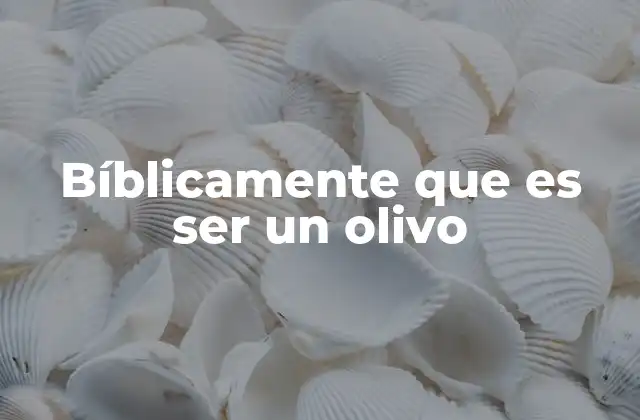 Bíblicamente que es Ser un Olivo